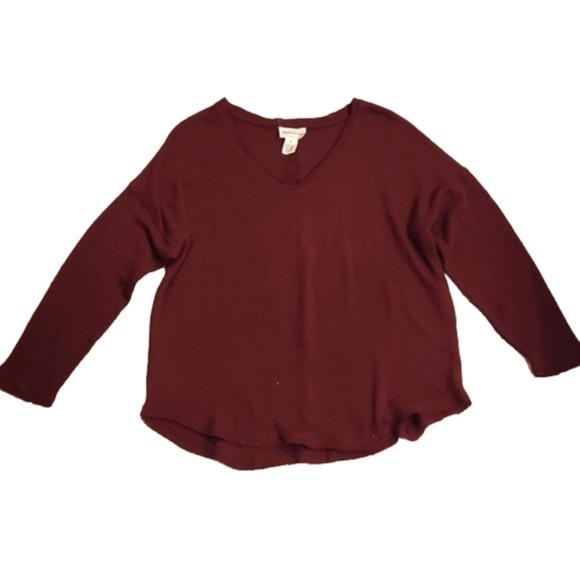 Womens For The Republic maroon v neck knit long sleeve top size Medium. - Picture 9 of 14